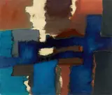 Fritz Winter, Blau Horizontal, 1966, Öl auf Leinwand