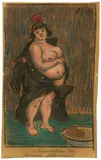 Die Venus mit dem Pelz. (Antwerpen ,Ackerstraße‘) by Heinrich Zille, 1925, Farbkreide und Kohle auf bräunlichem Papier, sold May 2019