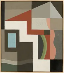 Komposition ‚Im Hause‘ by Rudolf Jahns, 1927, Tempera auf Pappe auf Hartfaser, sold May 2019