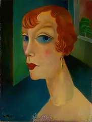 Carlo Mense, Portrait einer Frau, Um 1919, Öl auf Holz
