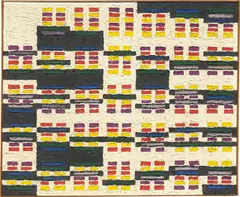 Fû Hs´s Calendar“ II by Alfred Jensen, 1960, Öl auf Leinwand, sold Jun 2025