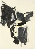 Georg Baselitz, Weiblicher Akt (Elke), 1976, Öl, Gouache und Bleistift auf Papier