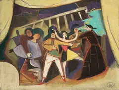 Zuschauer by Karl Hofer, 1951, Öl auf Leinwand, sold Jun 2009