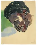 Kopf eines Südseeinsulaners nach links by Emil Nolde, 1913, Aquarell auf Japan, sold Nov 2011