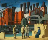 Hans Steiner, Berliner Industrielandschaft, 1926, Öl und Tempera auf Leinwand