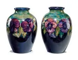 William Moorcroft, Massive Pansy vases (2)