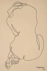 Jean Negulesco, Untitled (Line Drawing) (2), 1958, Black marker on paper