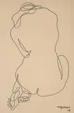 Jean Negulesco, Untitled (Line Drawing) (2), 1958, Black marker on paper