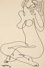 Jean Negulesco, Untitled (Line Drawing) (2), 1958, Black marker on paper