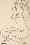 Jean Negulesco, Untitled (Line Drawing) (2), 1958, Black marker on paper