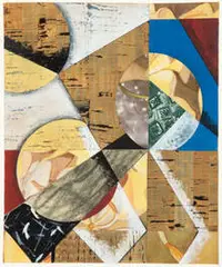 Roy Dowell, Untitled #347 & #382 (2), 1986-1987, Acrylic, graphite, printer's ink, and collage on canvas; Acrylic, graphite, printer's ink, gouache, and collage on paper