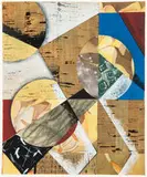 Roy Dowell, Untitled #347 & #382 (2), 1986-1987, Acrylic, graphite, printer's ink, and collage on canvas; Acrylic, graphite, printer's ink, gouache, and collage on paper