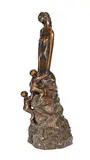 Sarah Tarab, Untitled (Figures Climbing Rocks Towards Woman), c. 1985, Patinated bronze