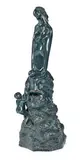 Sarah Tarab, Untitled (Figures Climbing Rocks Towards Woman), c. 1985, Patinated bronze