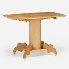 Table by Garry Knox Bennett, 1994, birdseye maple, curly maple, lacquered wood, sold Jul 2022