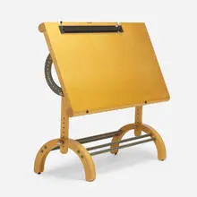 Wendy Evans Joseph, Drafting table, c. 1995, laminated birch, powder-coated steel, chrome-plated steel, wire