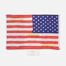 Sam Durant, The Other Side/El Otro Lado (Regionalism, Nationalism, Imperialism), 2005, United States and Mexican Flags with embroidery