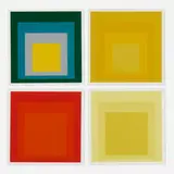 Four works from Sidney Janis exhibition catalog by Josef Albers, 1968, screenprint in colors, sold Jul 2022