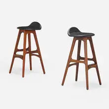 Stools, model OD61 by Erik Buck, c. 1964, rosewood, leather, sold Jul 2022