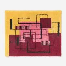 Composition tapestry by I. Rice Pereira, c. 1960, hand-knotted wool, sold Nov 2025