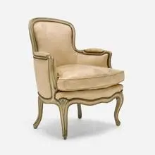 Louis XV Style, Bergère, painted wood, upholstered cushion, tacks
