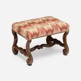 Louis XV, Stool, walnut, upholstery, tacks