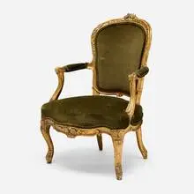 Louis XV, Bergère, gilt wood, velvet upholstery