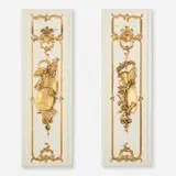 Louis XV, Wall-hanging panels, pair, carved, painted and gilt wood