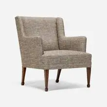 Lounge chair by Frits Henningsen, c. 1930, upholstery, mahagony, sold Nov 2025