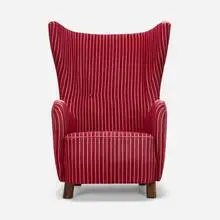 Mogens Lassen, Wing-back lounge chair, c. 1947, upholstery, beech