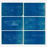 Frank Lloyd Wright, Collection of six blueprints for the Office of Edgar J. Kaufmann, Pittsburgh