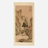 Hu Gongshou, A Small House by the River, 1865, ink and color on paper