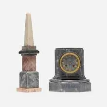 Neoclassical Style, Tabletop accessories, set of two, marble, brass