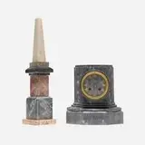Neoclassical Style, Tabletop accessories, set of two, marble, brass