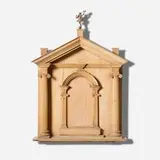 likely French Antique, Reliquary, pine, aluminum