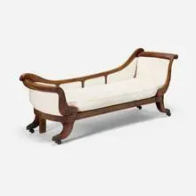 Empire Style, Daybed, c. 1900, upholstery, mahogany, iron