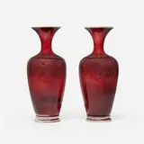 Rookwood Pottery, Tall Oxblood production vases, pair