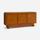 Jules Leleu, Cabinet, c. 1950, fruitwood, brass