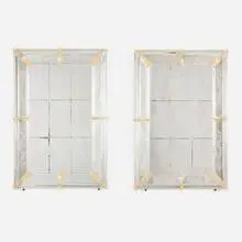 Venetian, Wall mirrors, pair, c. 1900, mirrored glass, glass with gold foil inclusions
