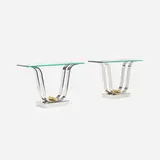 Karl Springer, Tulip Style consoles, pair