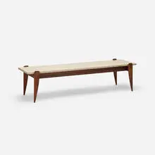 Gio Ponti, coffee table, c. 1957, travertine, walnut