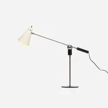 Gilbert Watrous, table lamp, 1950, enameled aluminum, chrome-plated steel, enameled steel