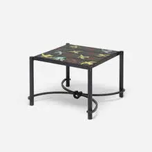 occasional table by Jacques Adnet and Guidette Carbonell, c. 1955, iron, glazed ceramic tiles, sold Jul 2016