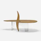 Michael Coffey, Encounter coffee table, 1979, African mozambique, Plexiglas