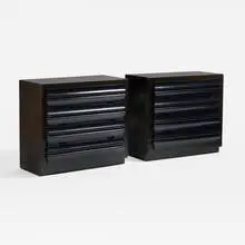 1940s, cabinets, pair, carved and lacquered wood