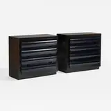 1940s, cabinets, pair, carved and lacquered wood