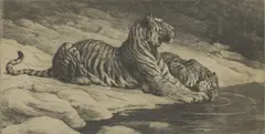 Untitled by Herbert Dicksee, one drinking original printer’s proof etching on paper, sold Oct 2020