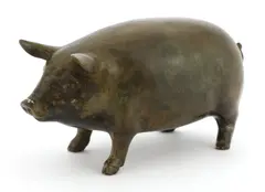 Christian Maas, Untitled, b.1951) Pig bronze with green and brown patina