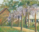 Wisteria, San Antonio, Texas by J.J. Sterne, 1931, oil on canvas board, offered Mar 2020