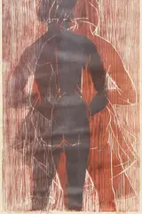 The Bath by Virgil Cantini, 1965, woodcut, offered Mar 2020